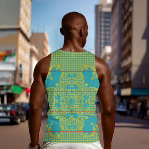 Green Hearts Crown Traditional Geometry Men Tank Top Seanamarena Basotho Blanket Inspired
