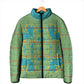 Green Hearts Crown Traditional Geometry Padded Jacket Seanamarena Basotho Blanket Inspired