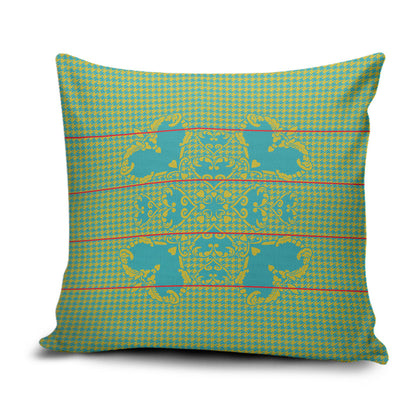 Green Hearts Crown Traditional Geometry Pillow Cover Seanamarena Basotho Blanket Inspired