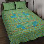 Green Hearts Crown Traditional Geometry Quilt Bed Set Seanamarena Basotho Blanket Inspired