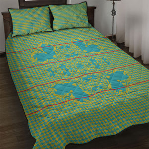 Green Hearts Crown Traditional Geometry Quilt Bed Set Seanamarena Basotho Blanket Inspired