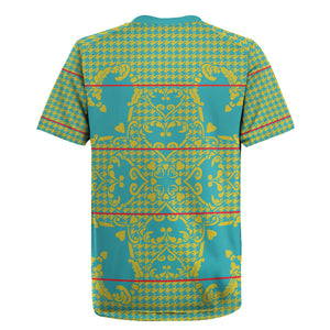 Green Hearts Crown Traditional Geometry Rugby Jersey Seanamarena Basotho Blanket Inspired