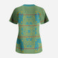 Green Hearts Crown Traditional Geometry Scrub Top Seanamarena Basotho Blanket Inspired