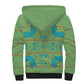 Green Hearts Crown Traditional Geometry Sherpa Hoodie Seanamarena Basotho Blanket Inspired