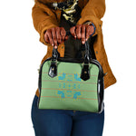 Green Hearts Crown Traditional Geometry Shoulder Handbag Seanamarena Basotho Blanket Inspired