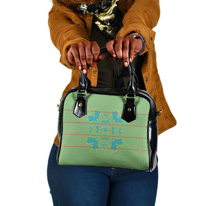 Green Hearts Crown Traditional Geometry Shoulder Handbag Seanamarena Basotho Blanket Inspired