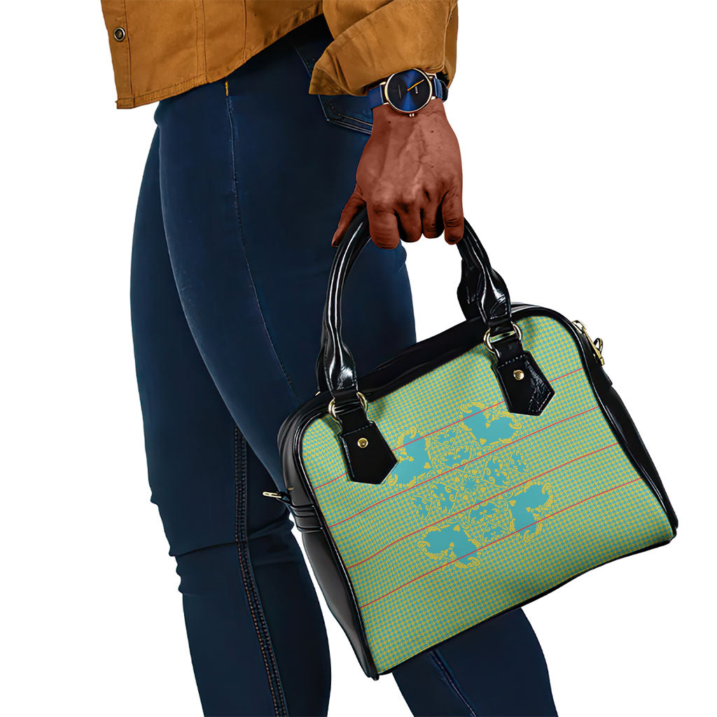 Green Hearts Crown Traditional Geometry Shoulder Handbag Seanamarena Basotho Blanket Inspired
