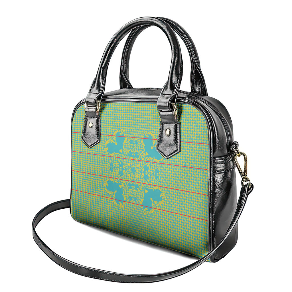 Green Hearts Crown Traditional Geometry Shoulder Handbag Seanamarena Basotho Blanket Inspired
