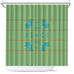 Green Hearts Crown Traditional Geometry Shower Curtain Seanamarena Basotho Blanket Inspired