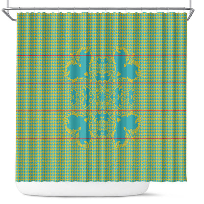 Green Hearts Crown Traditional Geometry Shower Curtain Seanamarena Basotho Blanket Inspired