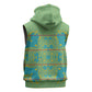 Green Hearts Crown Traditional Geometry Sleeveless Hoodie Seanamarena Basotho Blanket Inspired