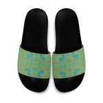 Green Hearts Crown Traditional Geometry Slide Sandals Seanamarena Basotho Blanket Inspired