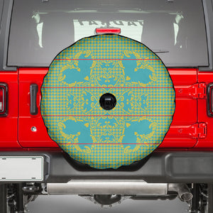 Green Hearts Crown Traditional Geometry Spare Tire Cover Seanamarena Basotho Blanket Inspired