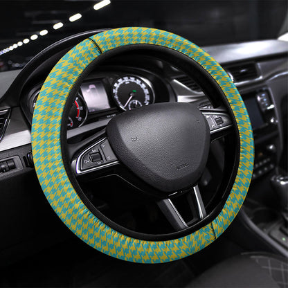 Green Hearts Crown Traditional Geometry Steering Wheel Cover Seanamarena Basotho Blanket Inspired
