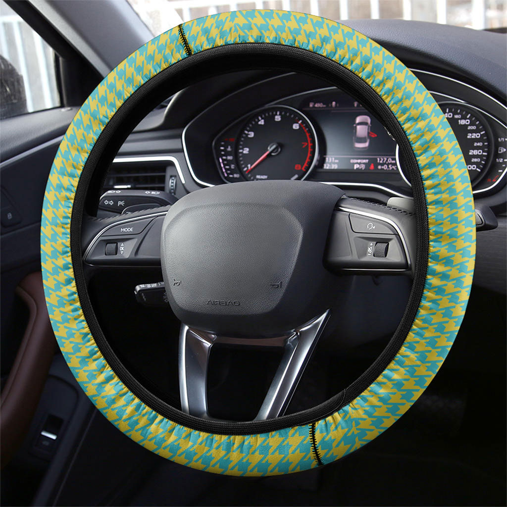 Green Hearts Crown Traditional Geometry Steering Wheel Cover Seanamarena Basotho Blanket Inspired
