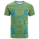 Green Hearts Crown Traditional Geometry T shirt Seanamarena Basotho Blanket Inspired