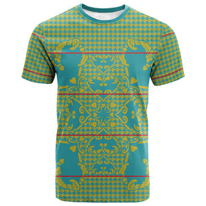 Green Hearts Crown Traditional Geometry T shirt Seanamarena Basotho Blanket Inspired