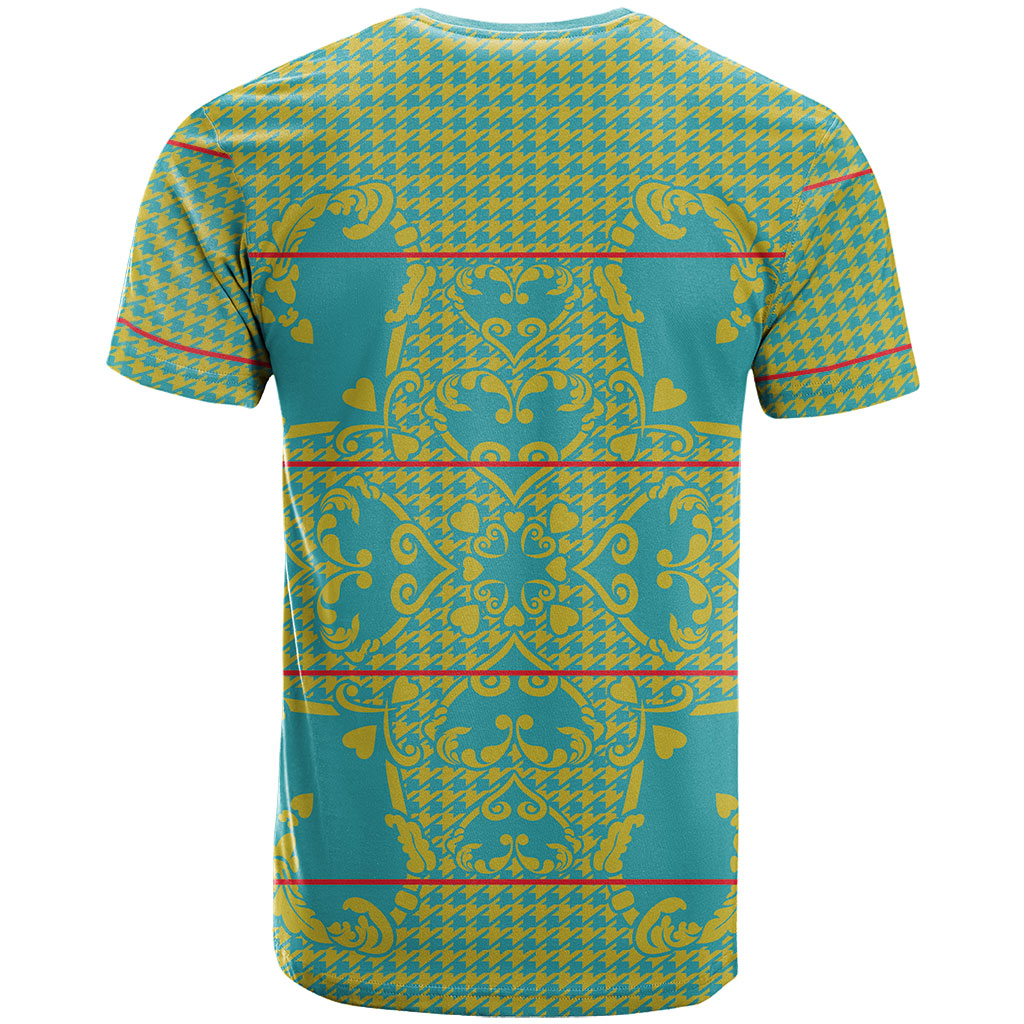 Green Hearts Crown Traditional Geometry T shirt Seanamarena Basotho Blanket Inspired