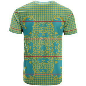 Green Hearts Crown Traditional Geometry T shirt Seanamarena Basotho Blanket Inspired