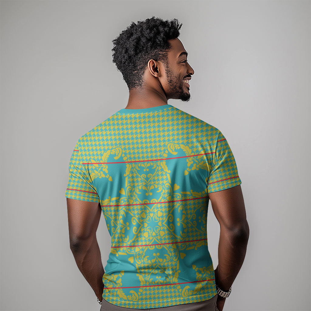 Green Hearts Crown Traditional Geometry T shirt Seanamarena Basotho Blanket Inspired