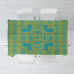 Green Hearts Crown Traditional Geometry Tablecloth Seanamarena Basotho Blanket Inspired