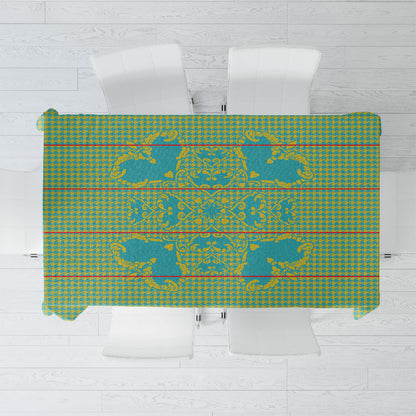 Green Hearts Crown Traditional Geometry Tablecloth Seanamarena Basotho Blanket Inspired