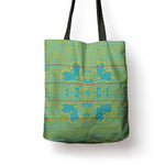 Green Hearts Crown Traditional Geometry Tote Bag Seanamarena Basotho Blanket Inspired