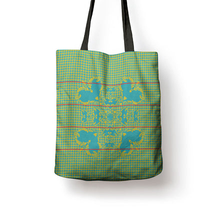 Green Hearts Crown Traditional Geometry Tote Bag Seanamarena Basotho Blanket Inspired