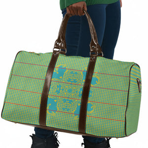 Green Hearts Crown Traditional Geometry Travel Bag Seanamarena Basotho Blanket Inspired
