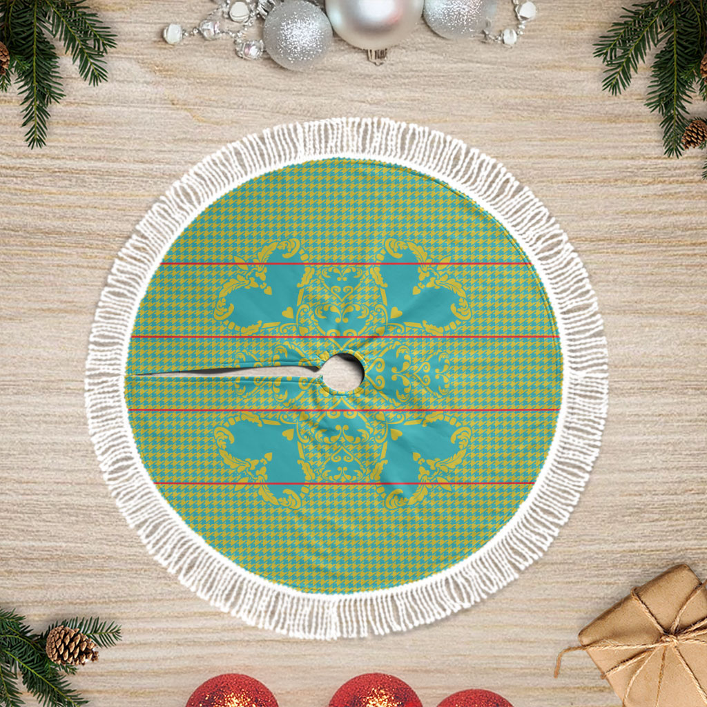 Green Hearts Crown Traditional Geometry Tree Skirt Seanamarena Basotho Blanket Inspired