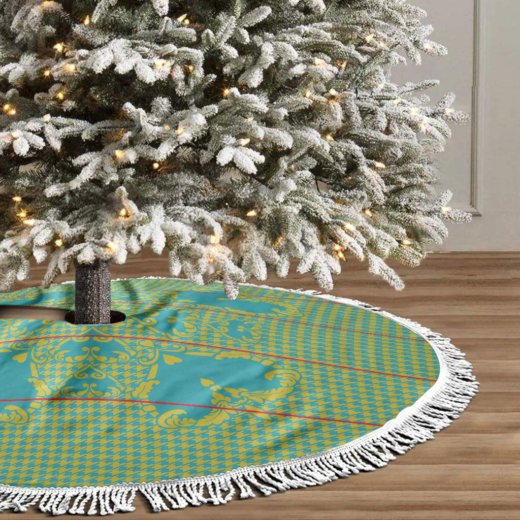 Green Hearts Crown Traditional Geometry Tree Skirt Seanamarena Basotho Blanket Inspired