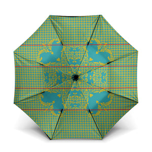Green Hearts Crown Traditional Geometry Umbrella Seanamarena Basotho Blanket Inspired