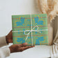 Green Hearts Crown Traditional Geometry Wrapping Paper Seanamarena Basotho Blanket Inspired