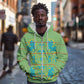 Green Hearts Crown Traditional Geometry Zip Hoodie Seanamarena Basotho Blanket Inspired