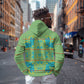Green Hearts Crown Traditional Geometry Zip Hoodie Seanamarena Basotho Blanket Inspired