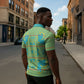 Green Hearts Crown Traditional Geometry Zipper Polo Shirt Seanamarena Basotho Blanket Inspired