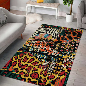 African Mixed Wild Animal Skins Area Rug