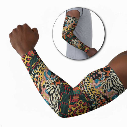 African Mixed Wild Animal Skins Arm Sleeves