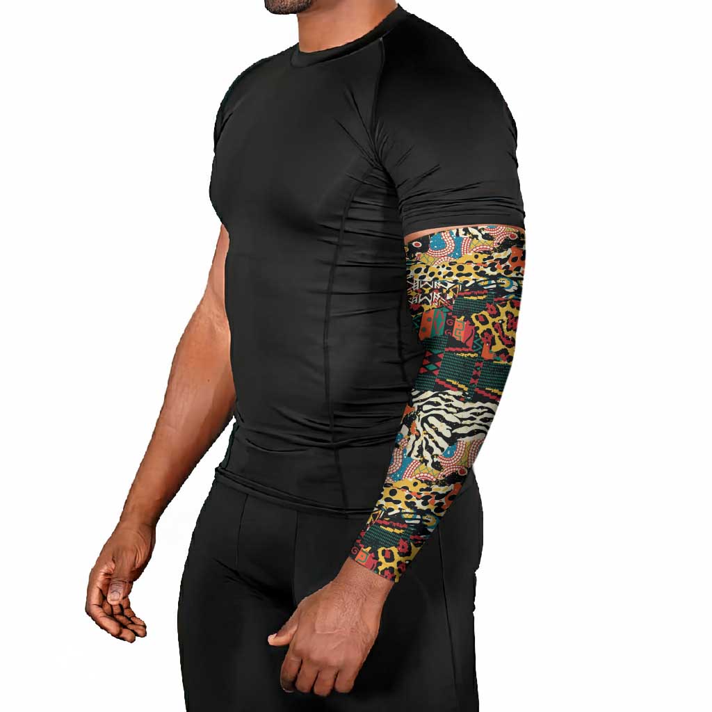 African Mixed Wild Animal Skins Arm Sleeves