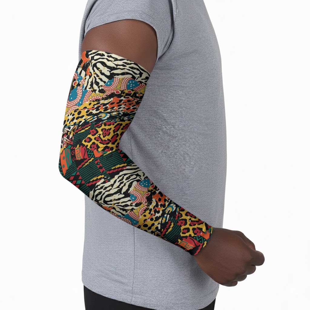African Mixed Wild Animal Skins Arm Sleeves