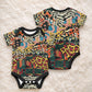 African Mixed Wild Animal Skins Baby Onesie