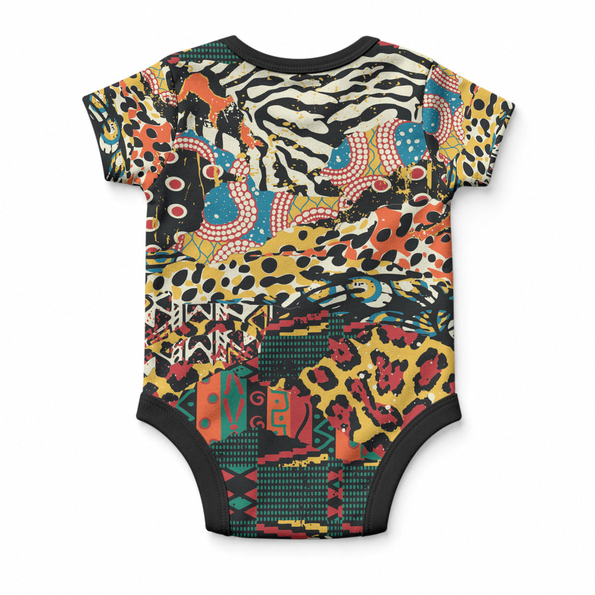 African Mixed Wild Animal Skins Baby Onesie