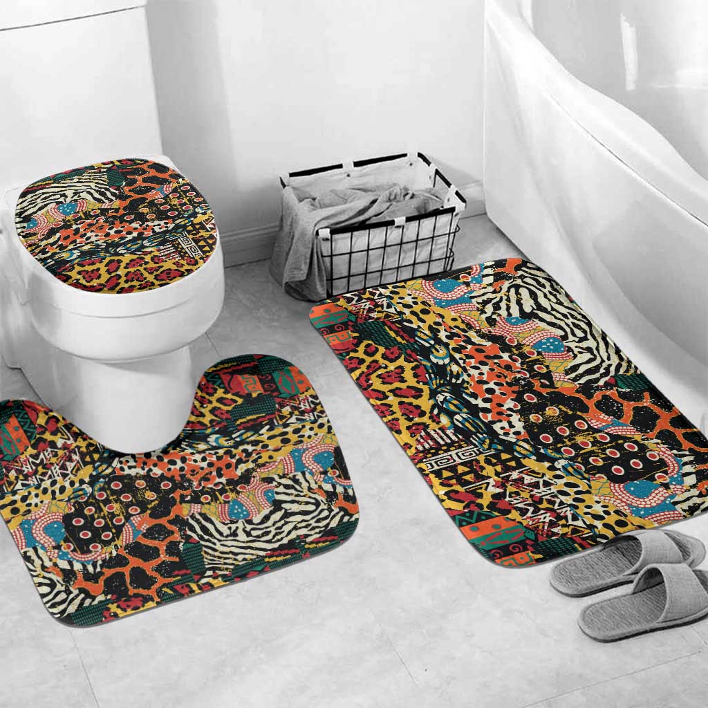 African Mixed Wild Animal Skins Bathroom Set