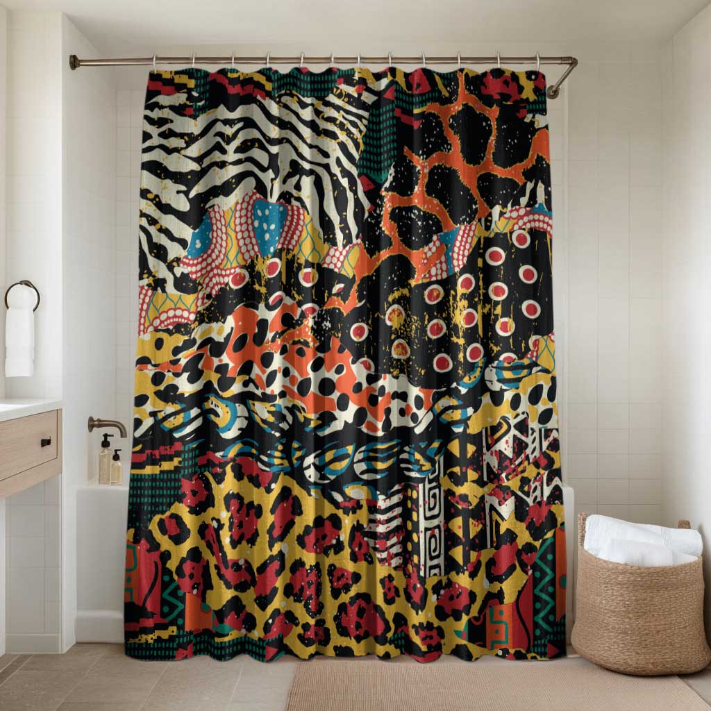 African Mixed Wild Animal Skins Bathroom Set