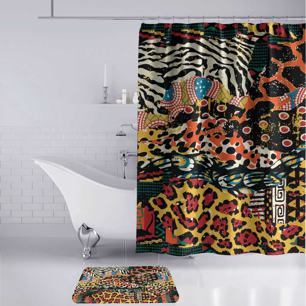 African Mixed Wild Animal Skins Bathroom Set