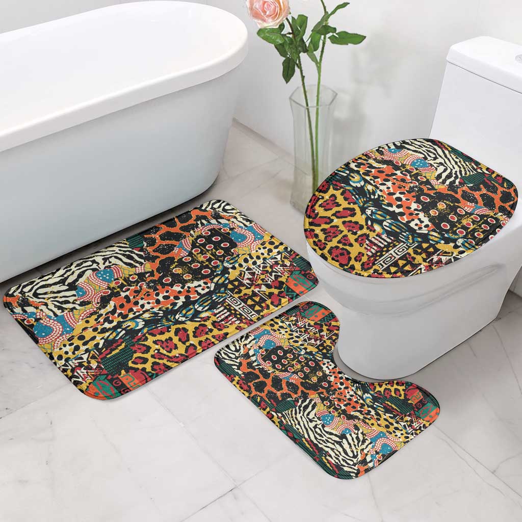 African Mixed Wild Animal Skins Bathroom Set
