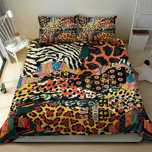 African Mixed Wild Animal Skins Bedding Set