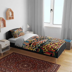 African Mixed Wild Animal Skins Bedding Set