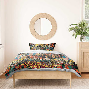 African Mixed Wild Animal Skins Bedding Set