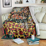 African Mixed Wild Animal Skins Blanket